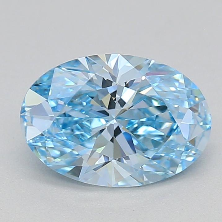 0.72 Ct. Fancy Vivid Blue Oval Lab Grown Diamond