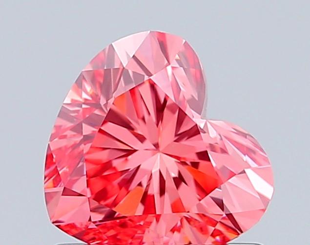 0.91 Ct. Fancy Vivid Pink Heart Lab Grown Diamond