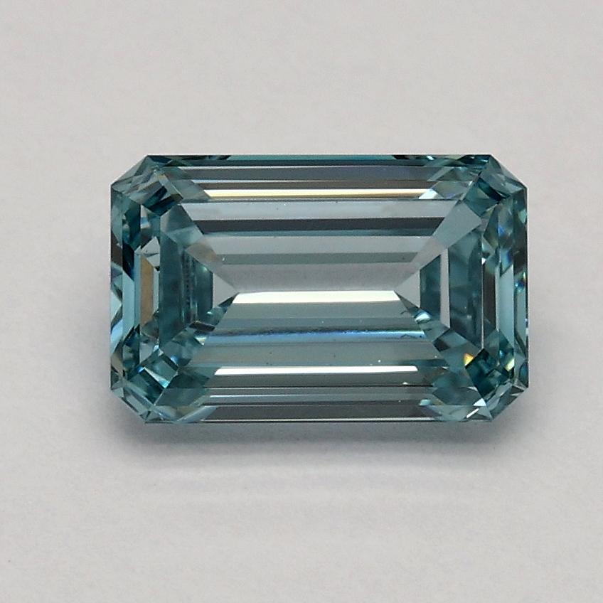 0.97 Ct. Fancy Intense Greenish Blue Emerald Lab Grown Diamond