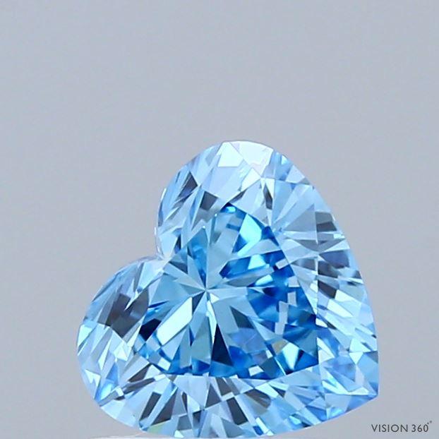 0.93 Ct. Fancy Vivid Blue Heart Lab Grown Diamond