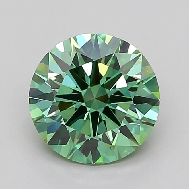 1.56 Ct. Fancy Vivid Green Round Lab Grown Diamond