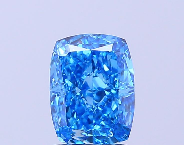 1.97 Ct. Fancy Vivid  Blue Cushion Lab Grown Diamond