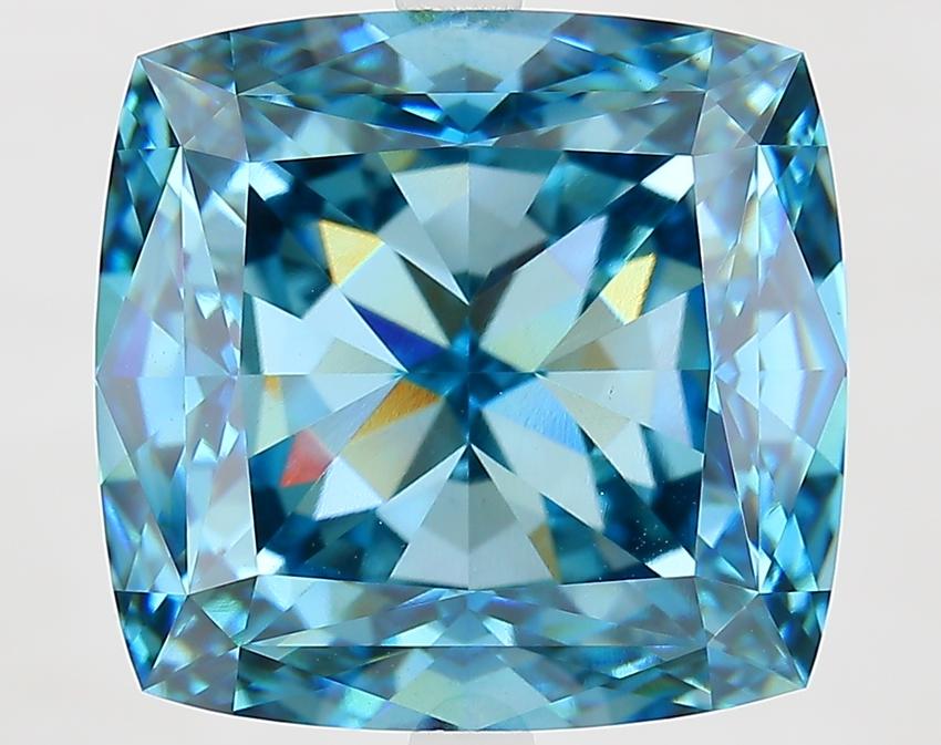 13.08 Ct. Fancy Vivid Blue Cushion Lab Grown Diamond