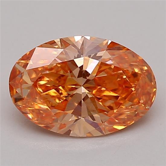 0.67 Ct. Fancy Vivid Orange Oval Lab Grown Diamond