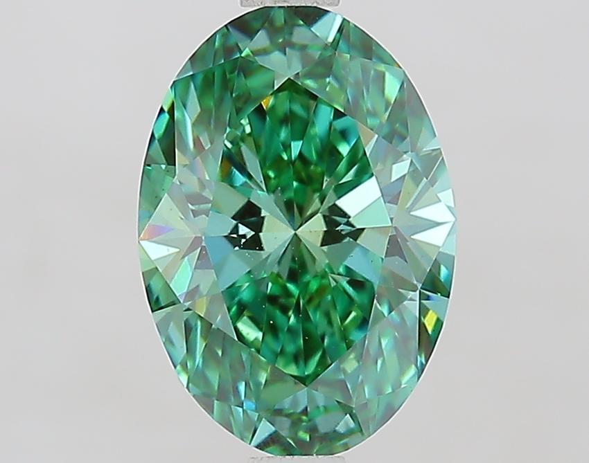 1.92 Ct. Fancy Vivid Green Oval Lab Grown Diamond