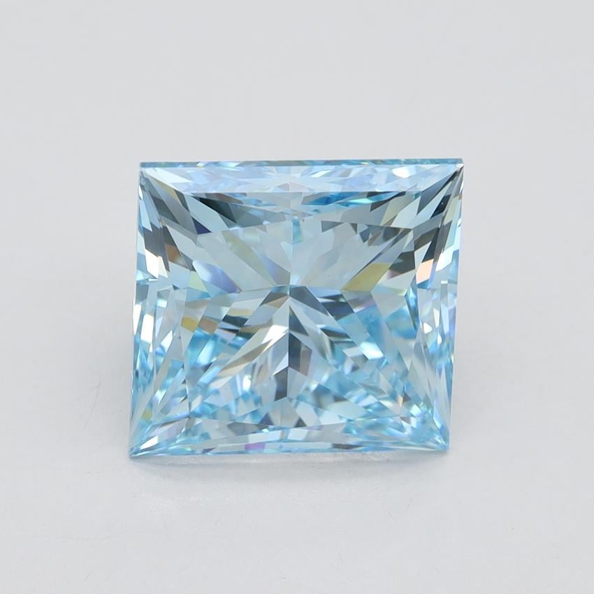 4.90 Ct. Fancy Vivid Blue Princess Lab Grown Diamond