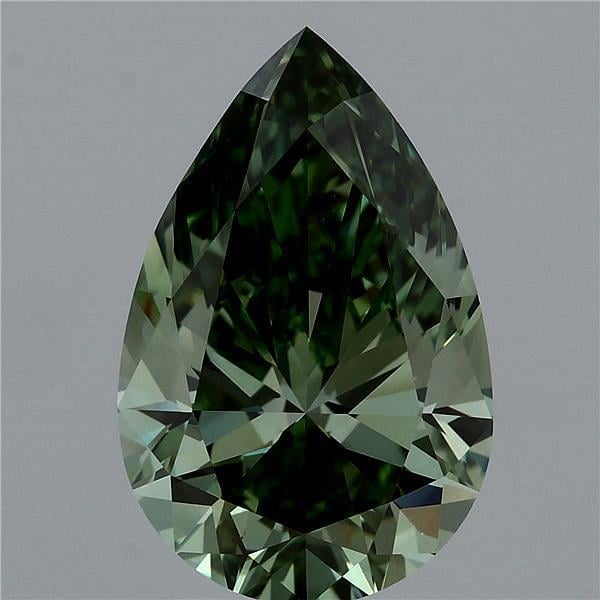 3.51 Ct. Fancy Vivid  Green Pear Lab Grown Diamond