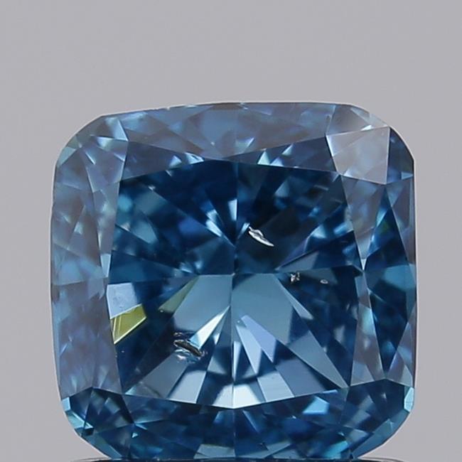 1.01 Ct. Fancy Vivid  Blue Cushion Lab Grown Diamond