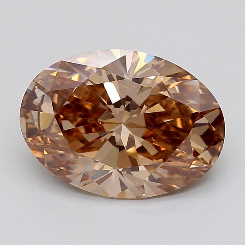 4.06 Ct. Fancy  Brown Oval Lab Grown Diamond