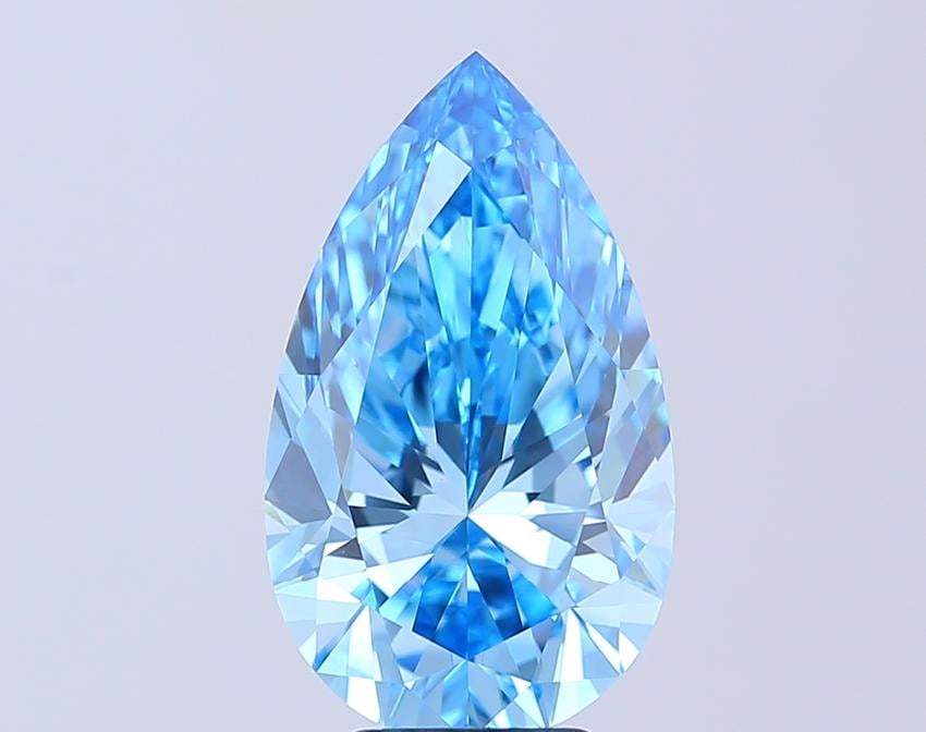 5.09 Ct. Fancy Vivid  Blue Pear Lab Grown Diamond
