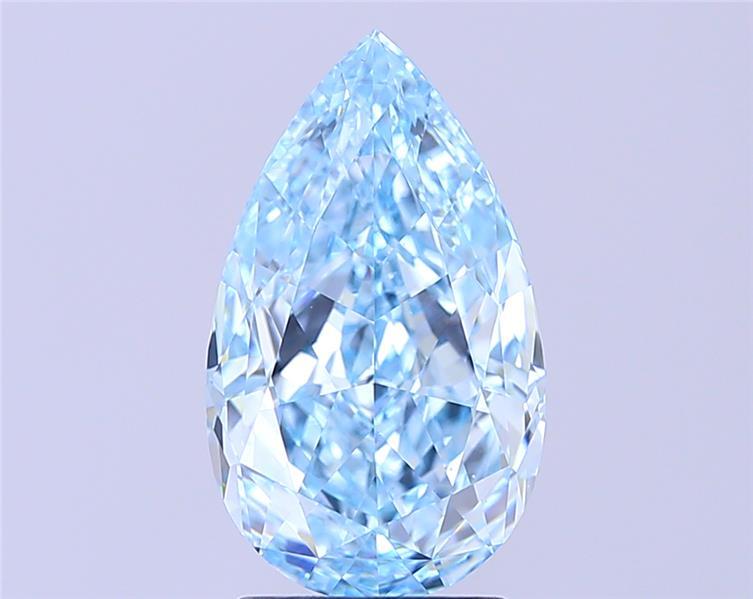 3.36 Ct. Fancy Vivid Blue Pear Lab Grown Diamond