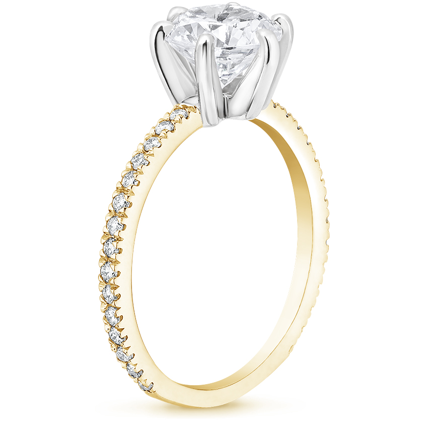 18K Yellow Gold Six-Prong Luxe Ballad Diamond Ring, large side view