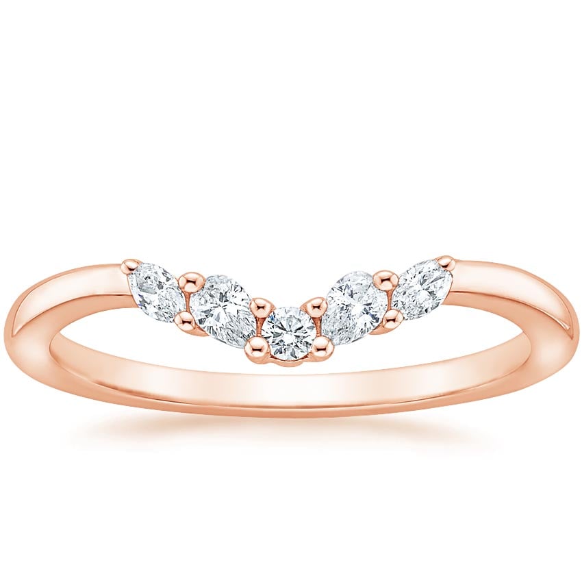 Rose gold diamond engagement ring with surprise diamond details