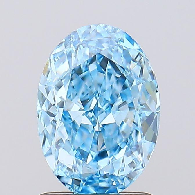 1.58 Ct. Fancy Vivid Blue Oval Lab Grown Diamond