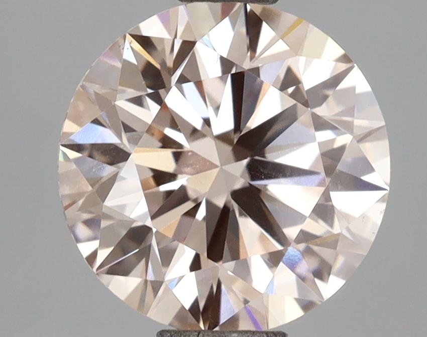2.00 Ct. Very Light Brownish Pink Round Lab Grown Diamond