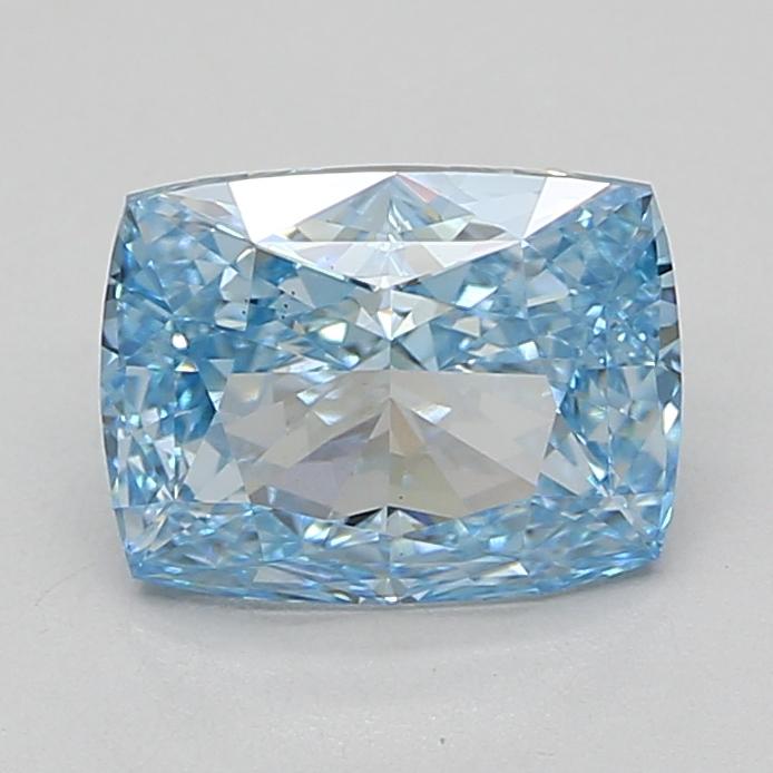 3.07 Ct. Fancy Vivid Blue Cushion Lab Grown Diamond