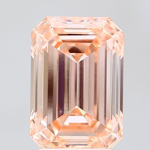 3.08 Ct. Fancy Intense Orangy Pink Emerald Lab Grown Diamond