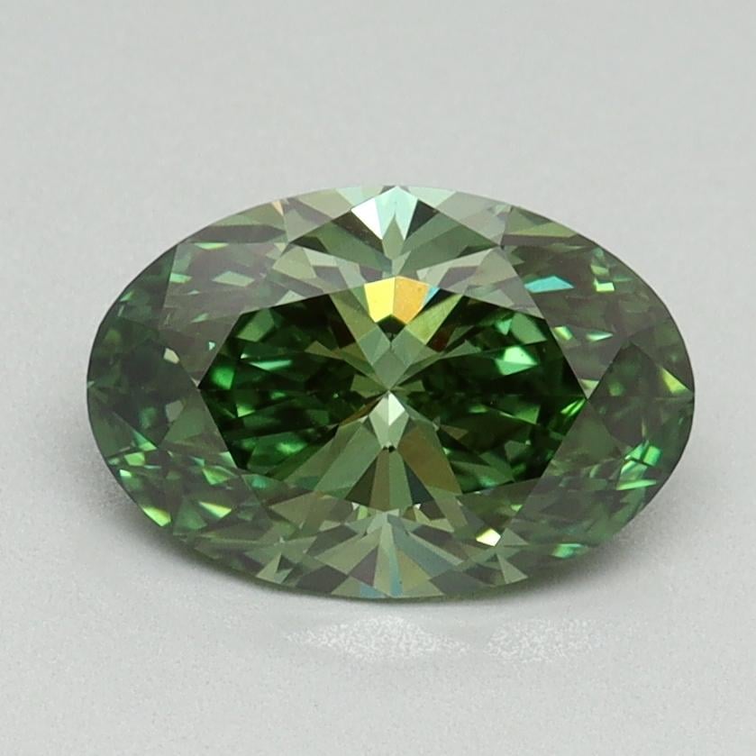 1.34 Ct. Fancy Vivid Green Oval Lab Grown Diamond