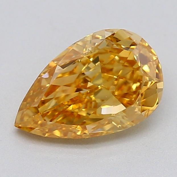0.70 Ct. Fancy Intense Brownish Yellow Pear Lab Grown Diamond