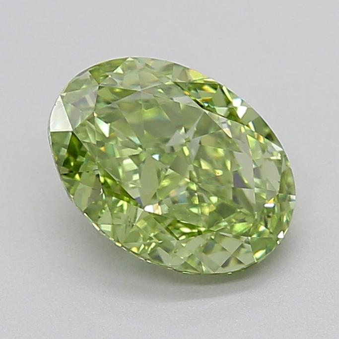 1.59 Ct. Fancy Vivid  Green Oval Lab Grown Diamond