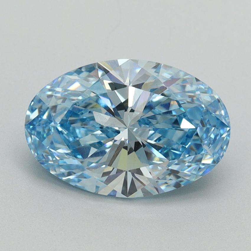 2.17 Ct. Fancy Vivid Blue Oval Lab Grown Diamond
