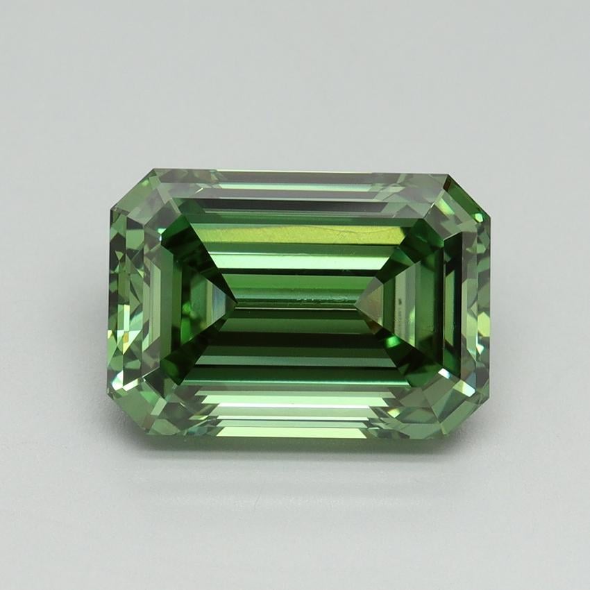 4.07 Ct. Fancy Vivid Pacific Green Emerald Lab Grown Diamond