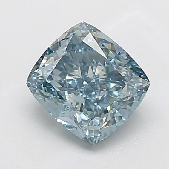 2.04 Ct. Fancy Vivid Greenish Blue Cushion Lab Grown Diamond