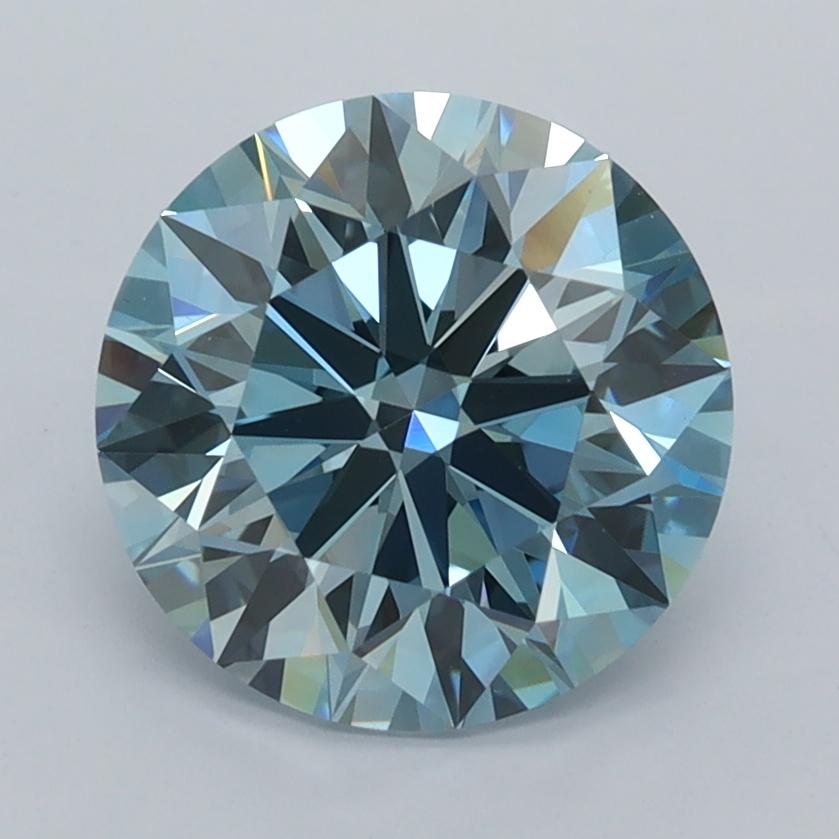 2.51 Ct. Fancy Intense  Blue Round Lab Grown Diamond