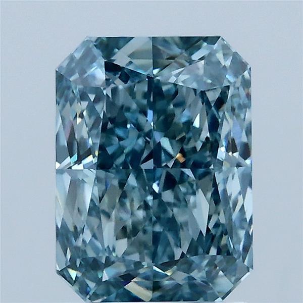 2.01 Ct. Fancy Vivid Greenish Blue Radiant Lab Grown Diamond