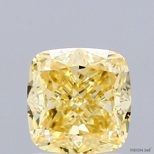 1.62 Ct. Fancy Intense Yellow Cushion Lab Grown Diamond