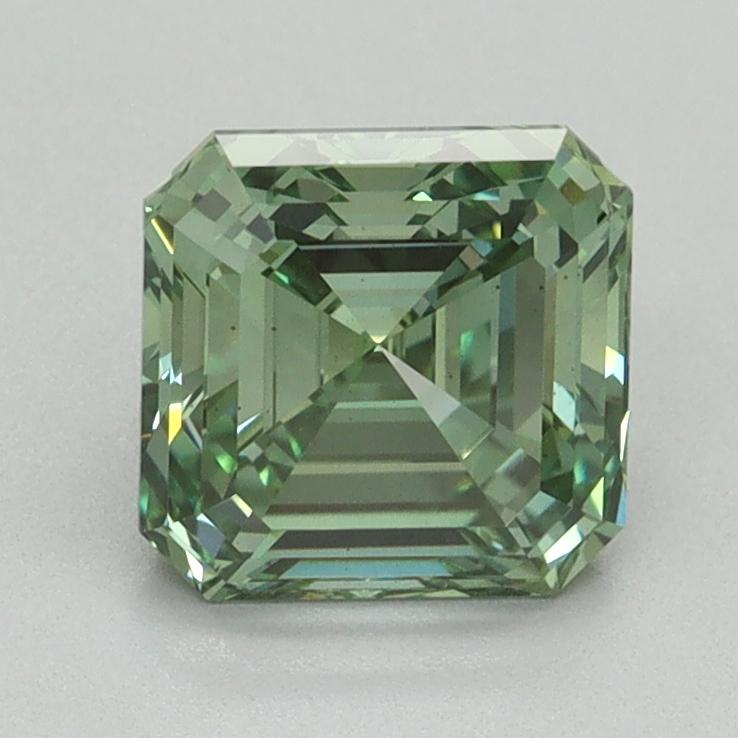 1.54 Ct. Fancy Vivid Green Asscher Lab Grown Diamond