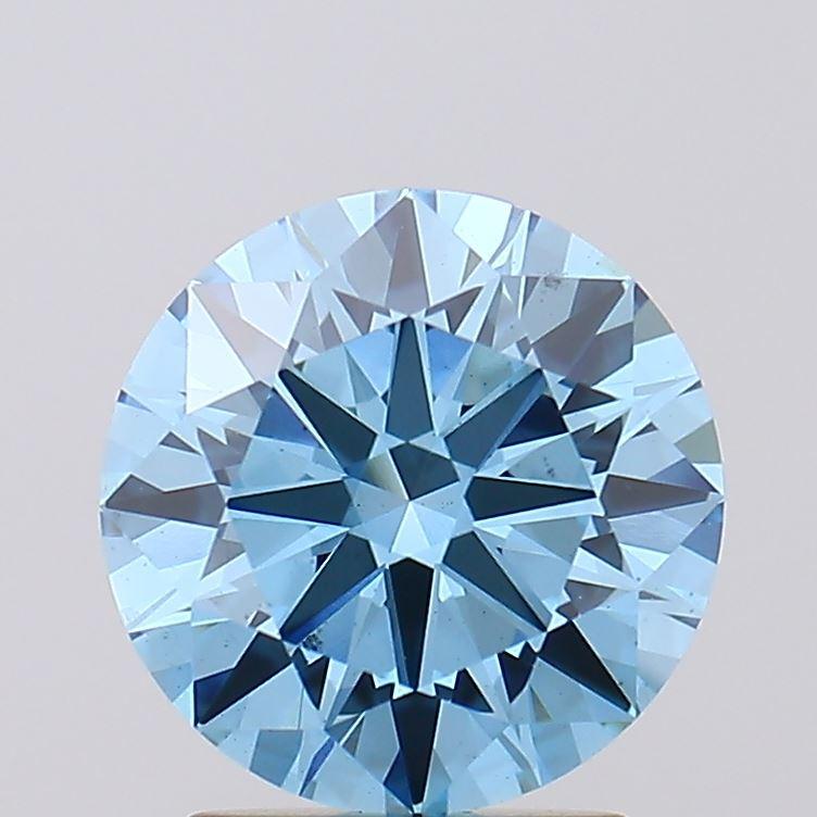2.01 Ct. Fancy Vivid Blue Round Lab Grown Diamond