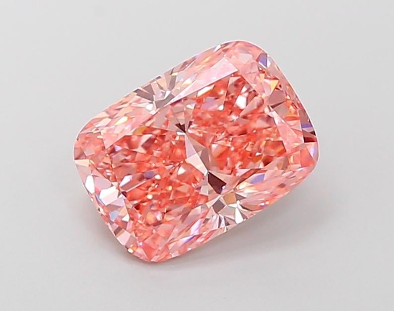 3.02 Ct. Fancy Vivid Pink Cushion Lab Grown Diamond