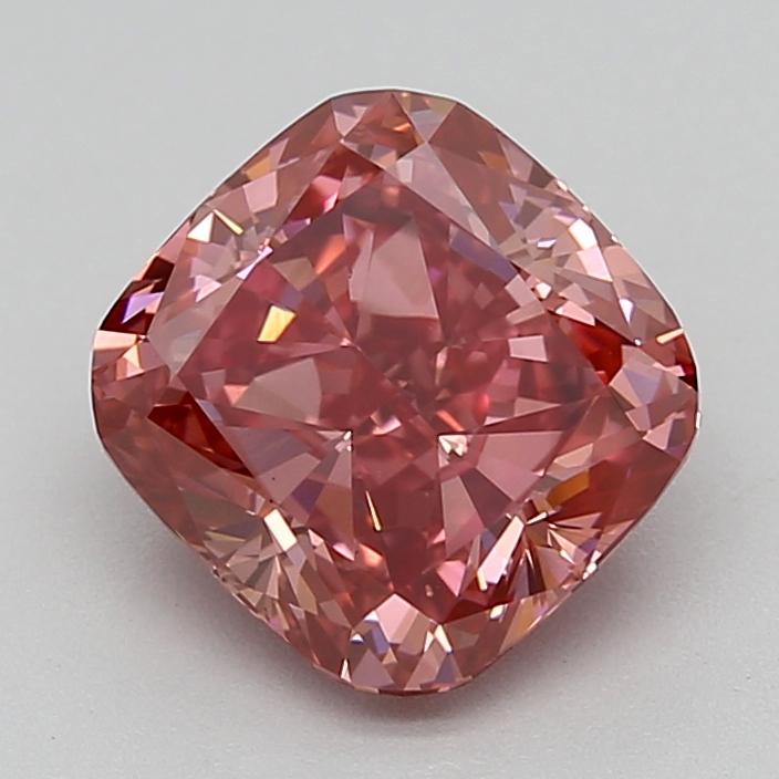 2.51 Ct. Fancy Vivid  Pink Cushion Lab Grown Diamond