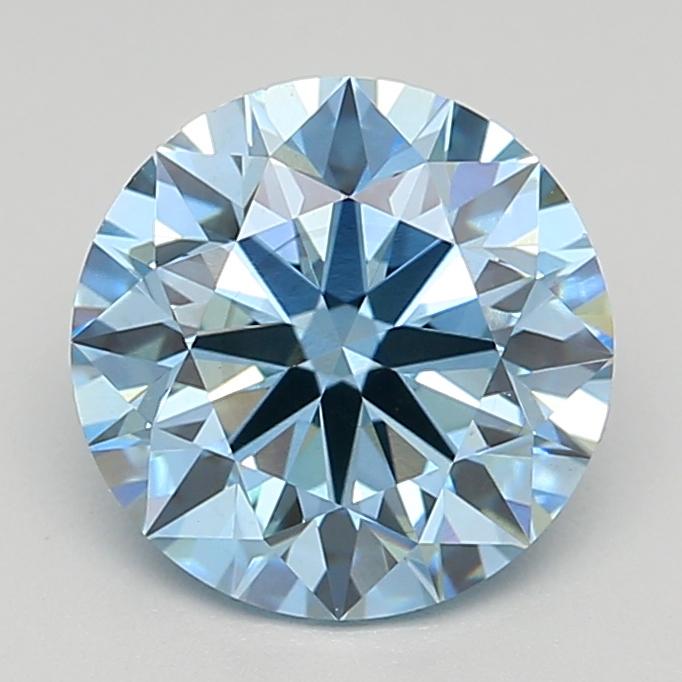 1.67 Ct. Fancy Vivid Blue Round Lab Grown Diamond