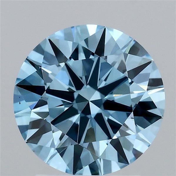 2.20 Ct. Fancy Vivid Blue Round Lab Grown Diamond