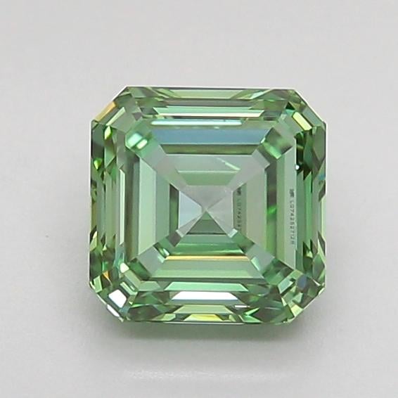 1.05 Ct. Fancy Vivid Green Asscher Lab Grown Diamond