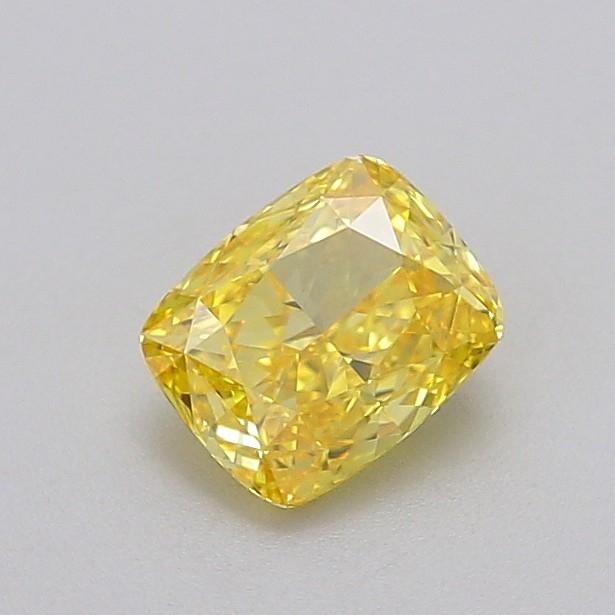 0.73 Ct. Fancy Vivid  Yellow Cushion Lab Grown Diamond