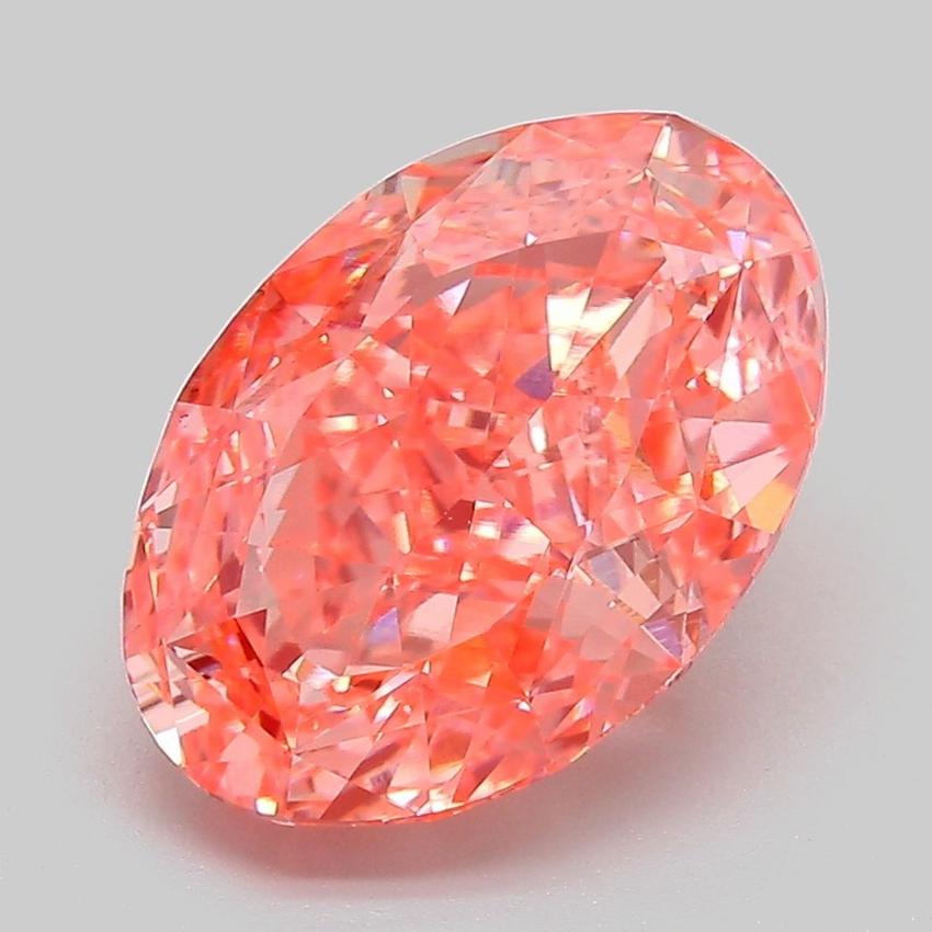 4.14 Ct. Fancy Vivid Pink Oval Lab Grown Diamond