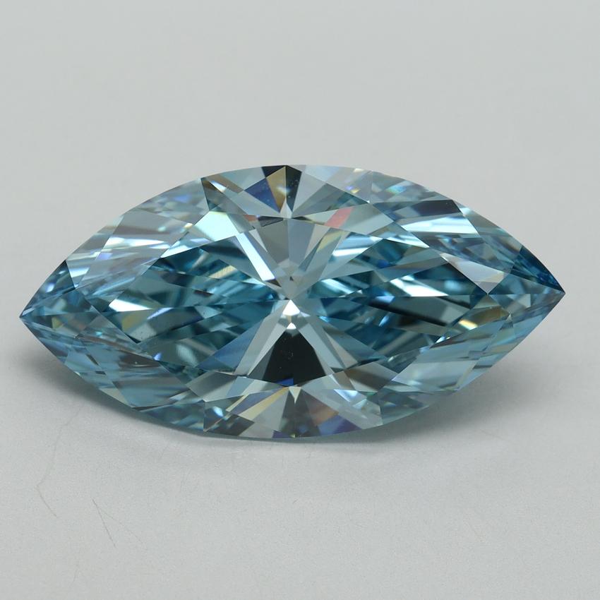 8.09 Ct. Fancy Vivid Blue Marquise Lab Grown Diamond