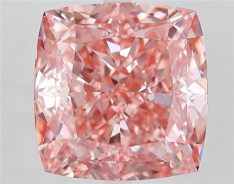 15.01 Ct. Fancy Vivid  Pink Cushion Lab Grown Diamond