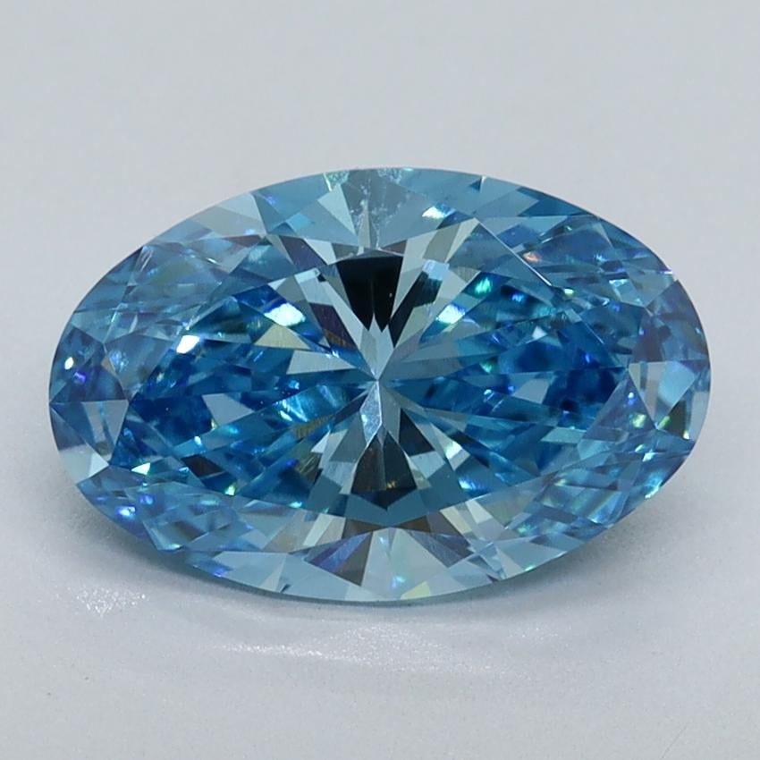 2.02 Ct. Fancy Vivid Blue Oval Lab Grown Diamond