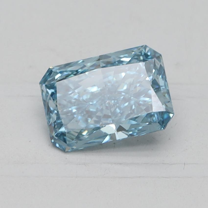 1.10 Ct. Fancy Vivid Malibu Blue Radiant Lab Grown Diamond