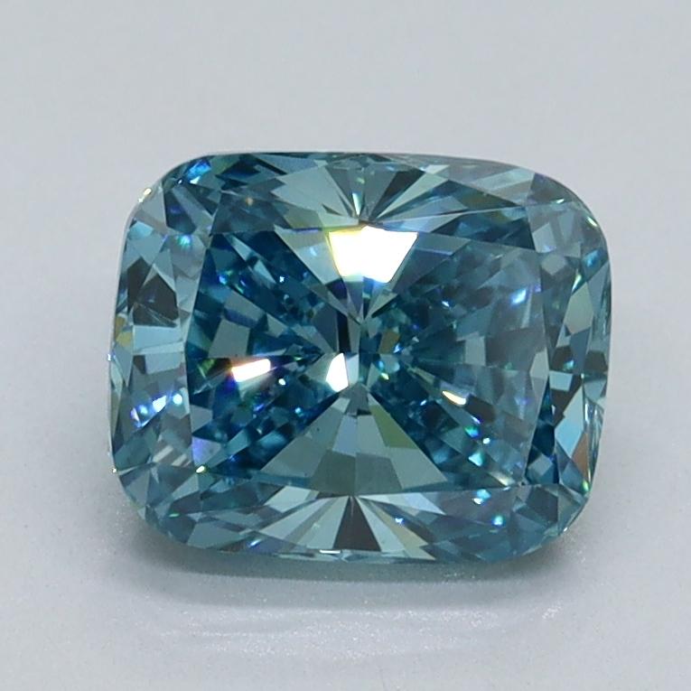 1.49 Ct. Fancy Vivid Malibu Blue Cushion Lab Grown Diamond