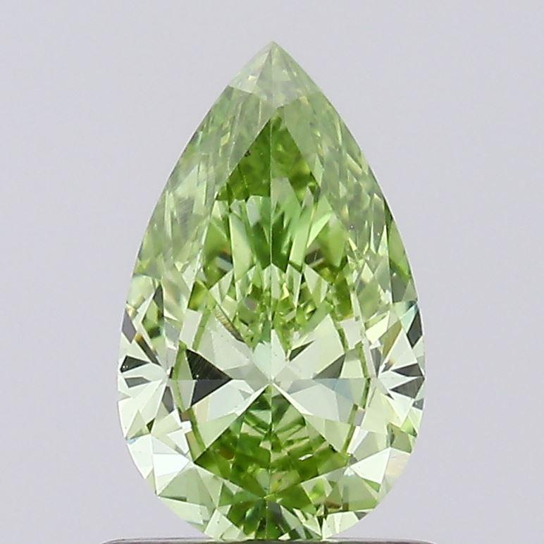 0.70 Ct. Fancy Vivid Green Pear Lab Grown Diamond