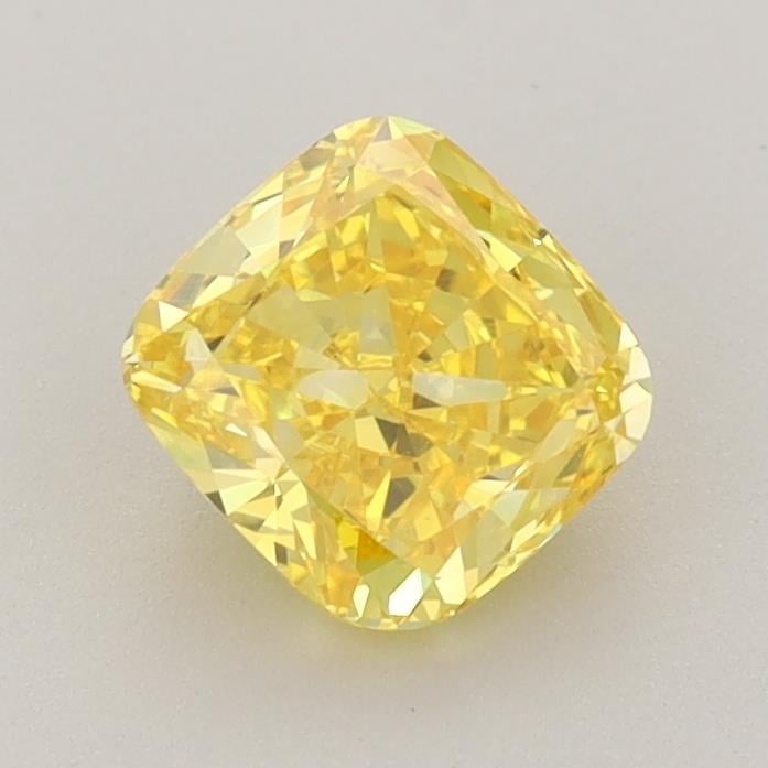 1.03 Ct. Fancy Vivid Yellow Cushion Lab Grown Diamond