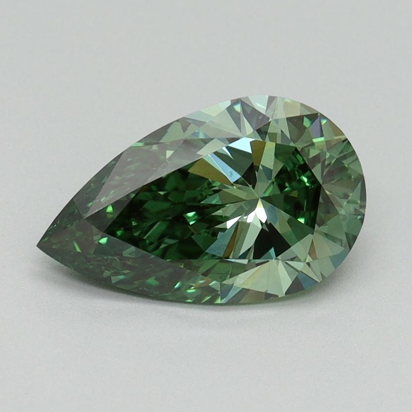 1.52 Ct. Fancy Vivid Green Pear Lab Grown Diamond