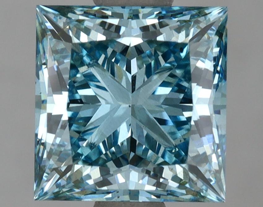 2.50 Ct. Fancy Vivid Blue Princess Lab Grown Diamond