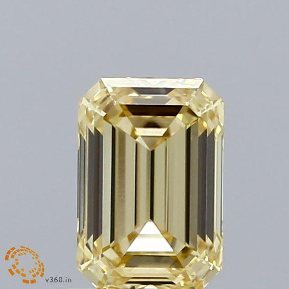 0.94 Ct. Fancy Yellow Emerald Lab Grown Diamond