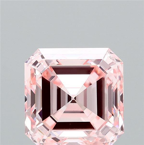 3.24 Ct. Fancy Intense Pink Asscher Lab Grown Diamond